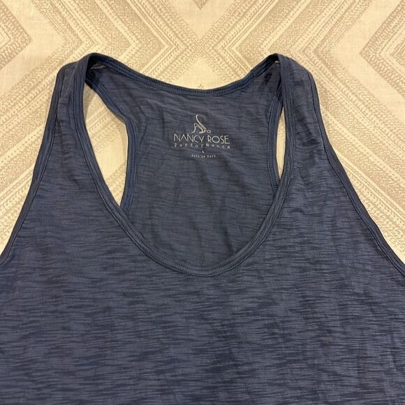 Nancy Rose Performance Racerback Loose Fit Blue/Grey Restorative Tank Top - Picture 3 of 7